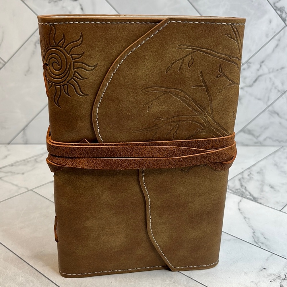 NWT VALERY Unique Writing Journal Gifts - Brown Vegan Leather Bound Notebook